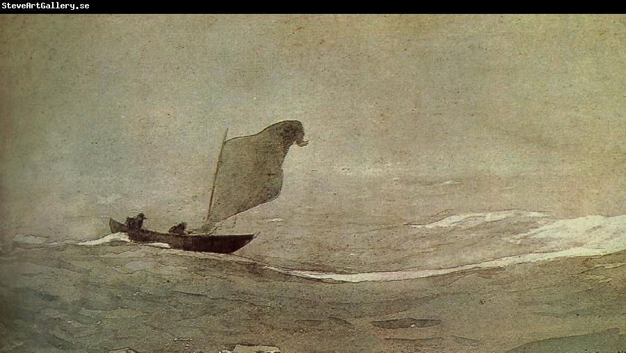 Winslow Homer Vessels away by strong wind